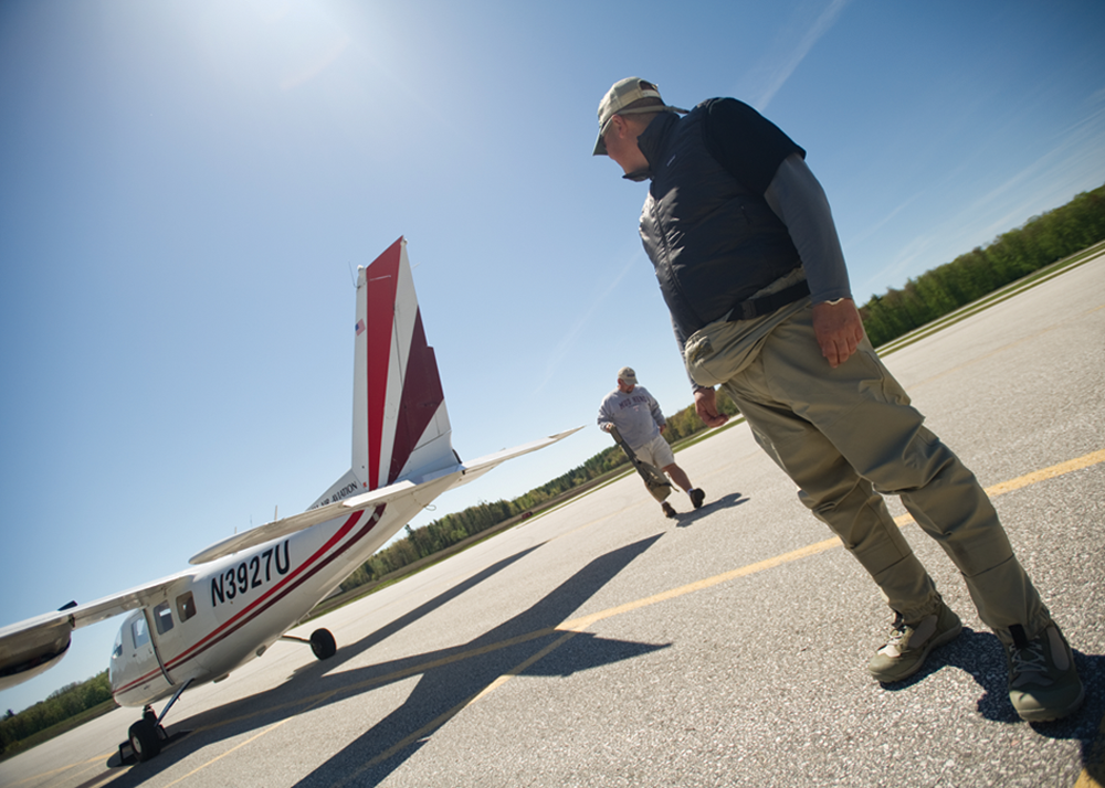 Airplane gearing up to leave the airport