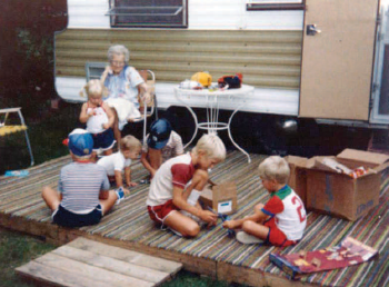 Adams family relaxing
