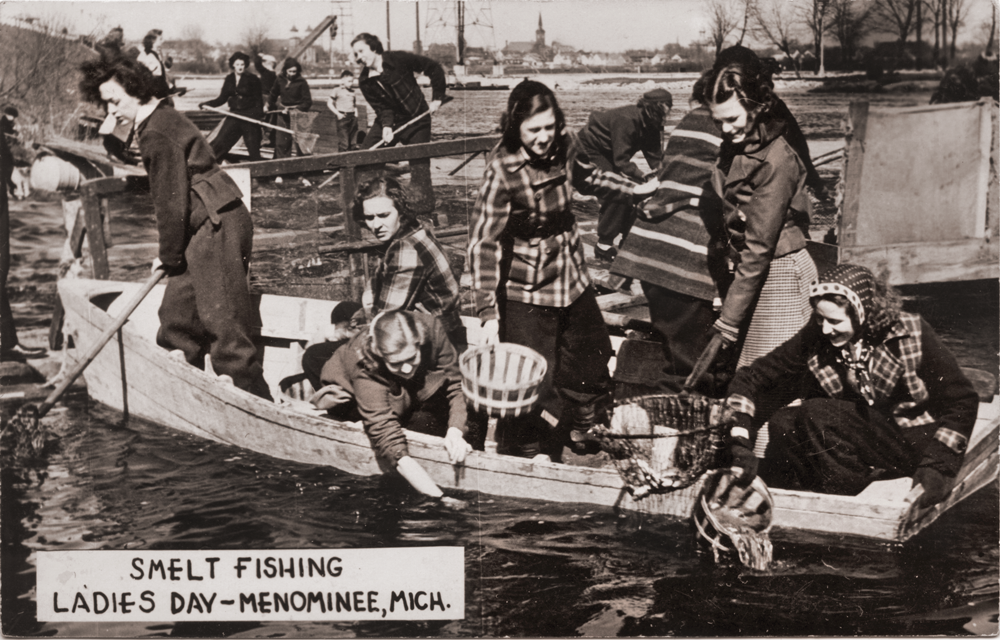 Menominee Historical Postcard Fishing