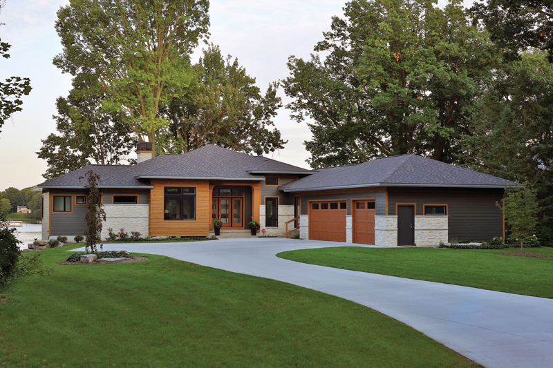 Great Lake Story 2016 Michigan BLUE Homes Angled Garage