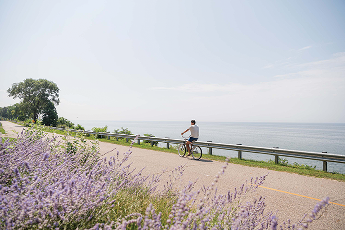 Biking is a great way to see Lake Michigan and the surrounding sites.