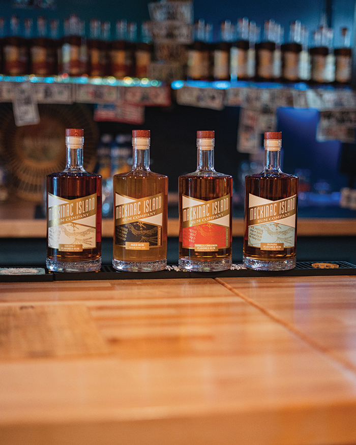The tiny Mackinac Island Rum Co. tasting room on Main Street offers $6 samples of four flavors, including the 8-year, vanilla cinnamon, banana, and coconut rums, plus Petoskey Stone gin or Gypsy vodka.